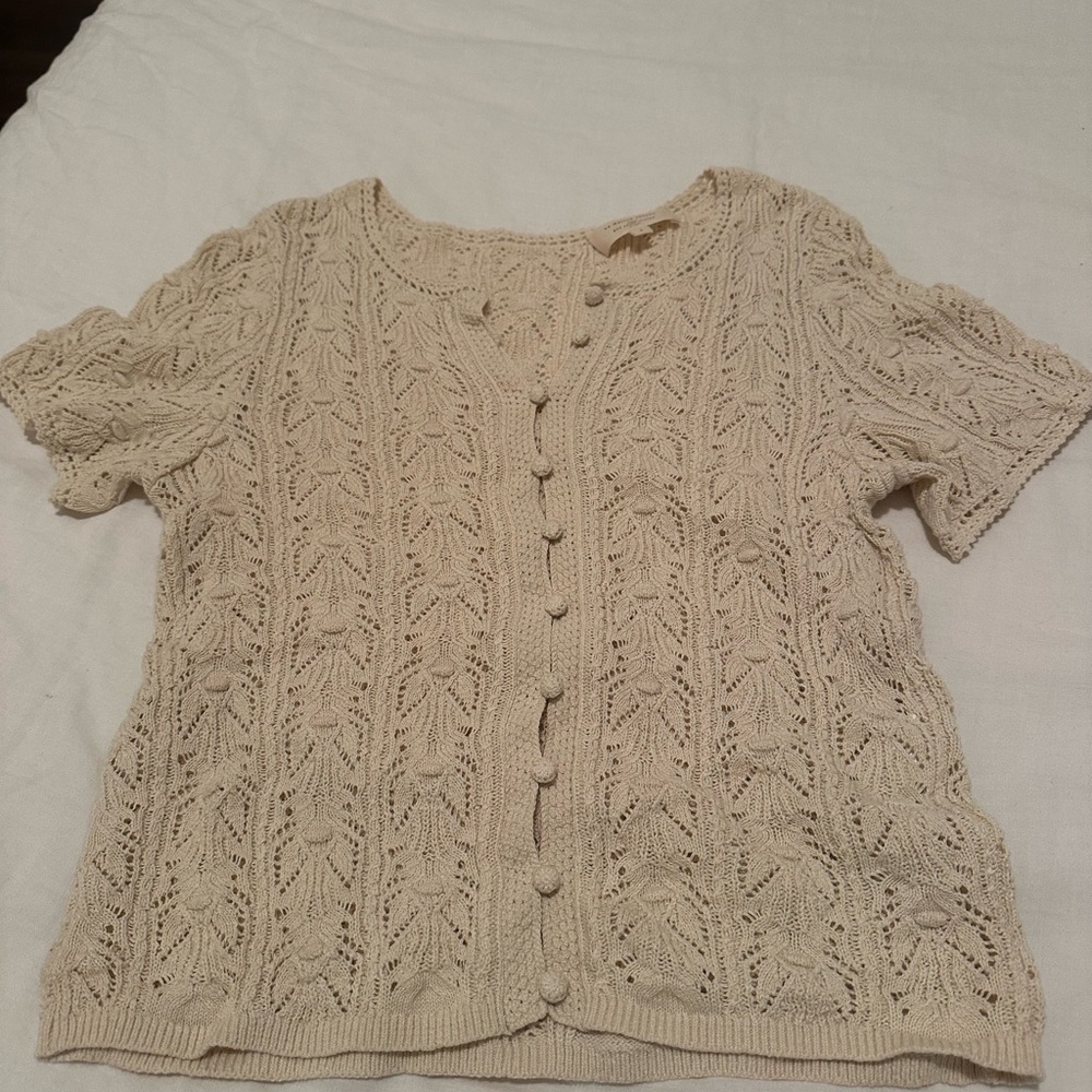 Sezane Cream Lace Blouse - Picture 3 of 5